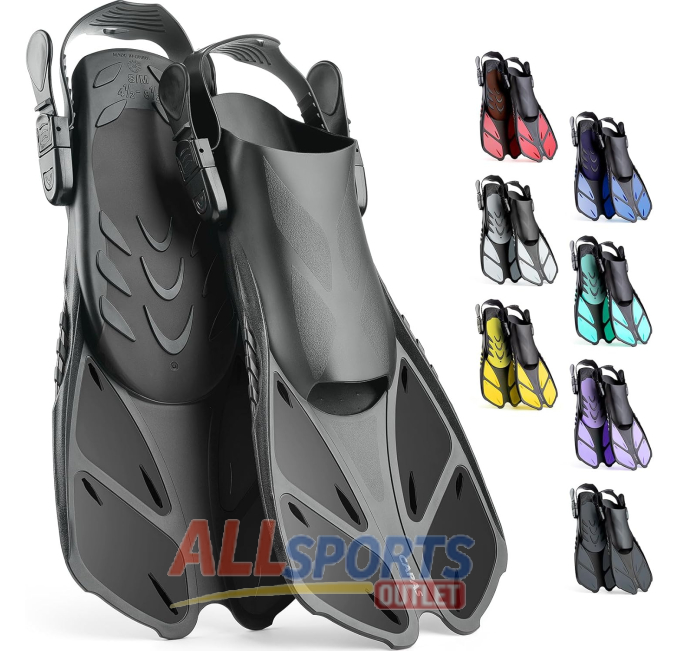 CAPAS Adjustable Open Heel Snorkel Fins for Adults and Kids at All Sports Outlet