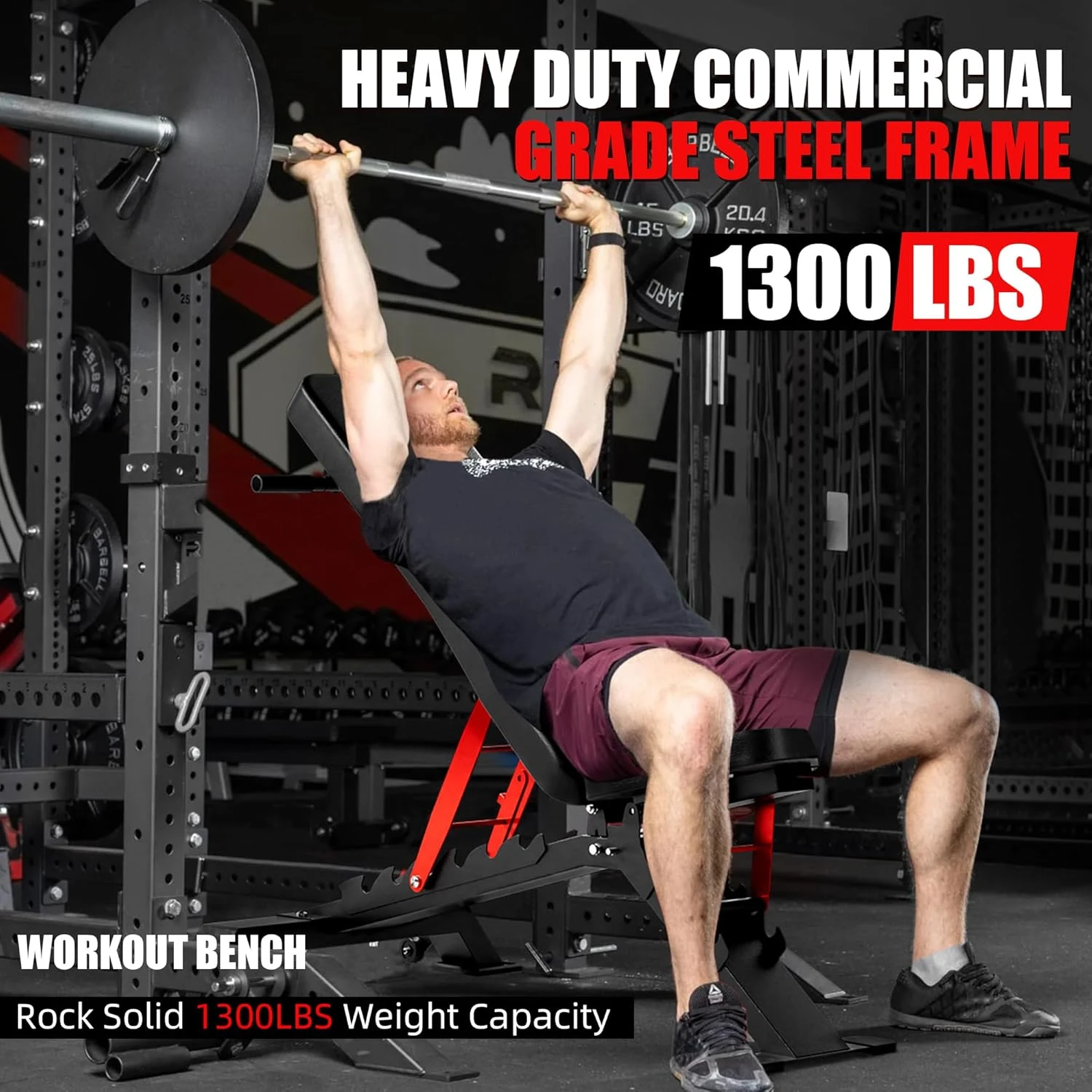 Adjustable Weight Bench 1300lb Capacity All Sports Outlet for Workouts - Image 2