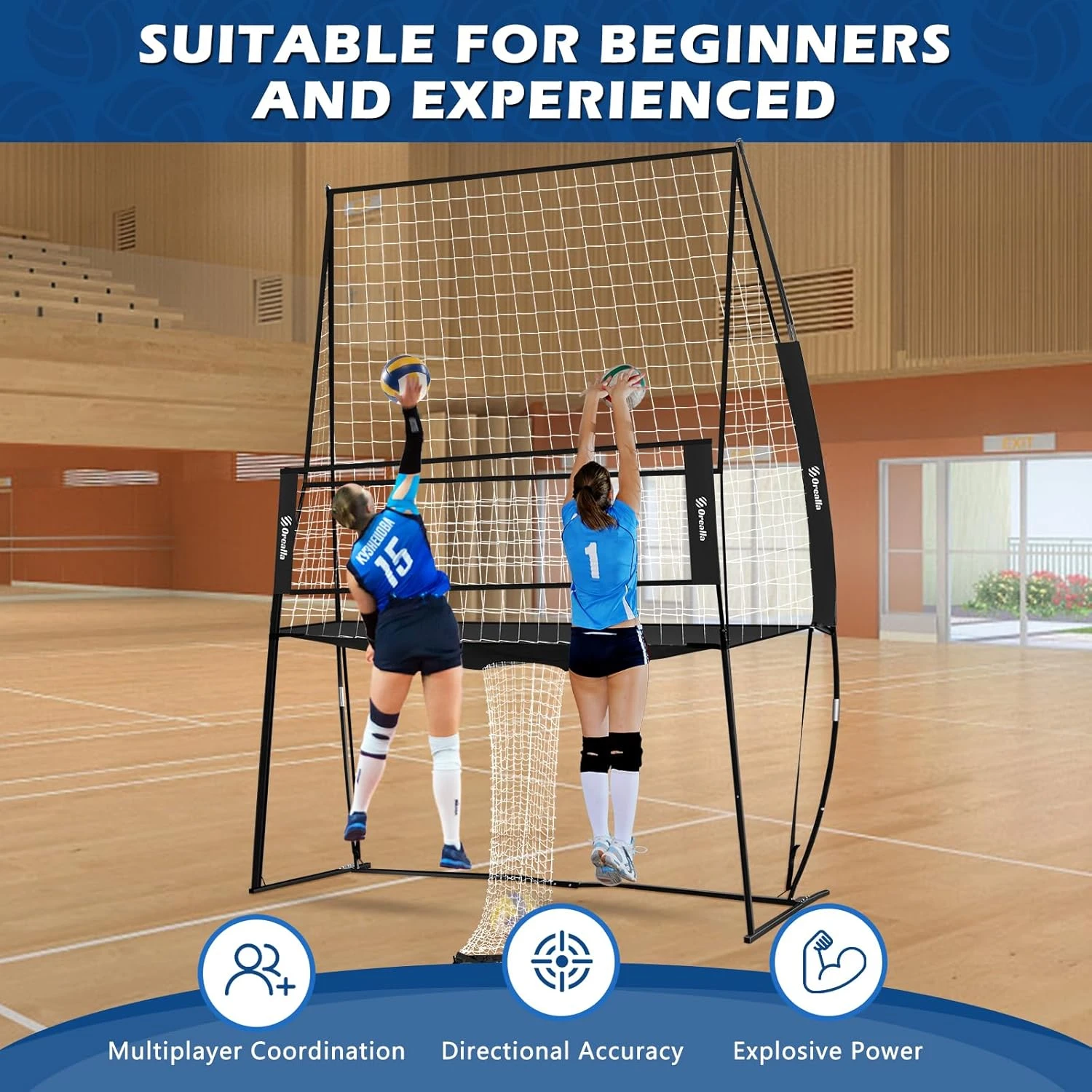 Orealla Volleyball Training Equipment Adjustable Net for Practice - Image 3