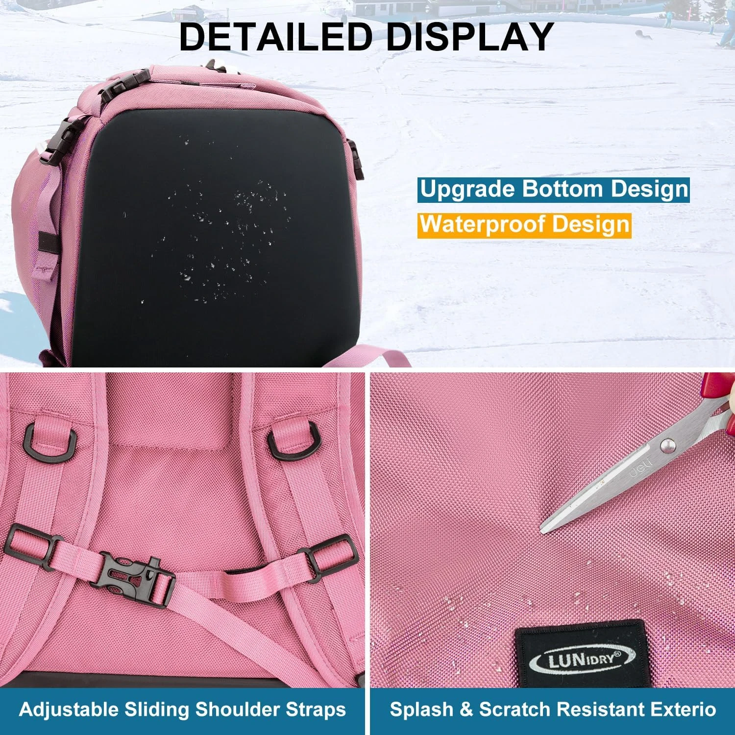 Lunidry 65L Waterproof Ski Boot Backpack for Travel All Sports Outlet - Image 7