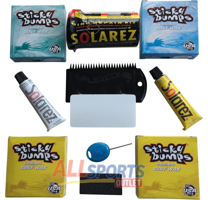 Sticky Bumps Wax Solarez UV Cure Ding Repair Kit All Sports Outlet