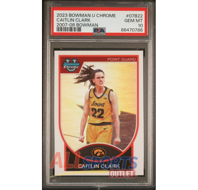 Graded 2023 Topps Bowman U Chrome Caitlin Clark RC All Sports Outlet