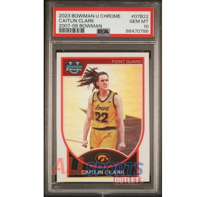 Graded 2023 Topps Bowman U Chrome Caitlin Clark RC All Sports Outlet