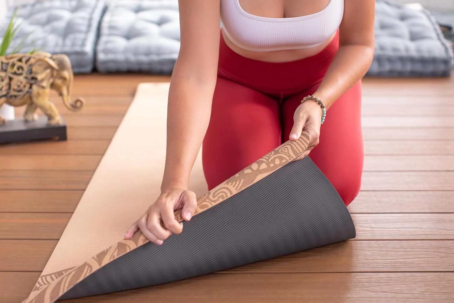 1TERRA Premium Cork Yoga Mat with Strap for Fitness at All Sports Outlet - Image 4