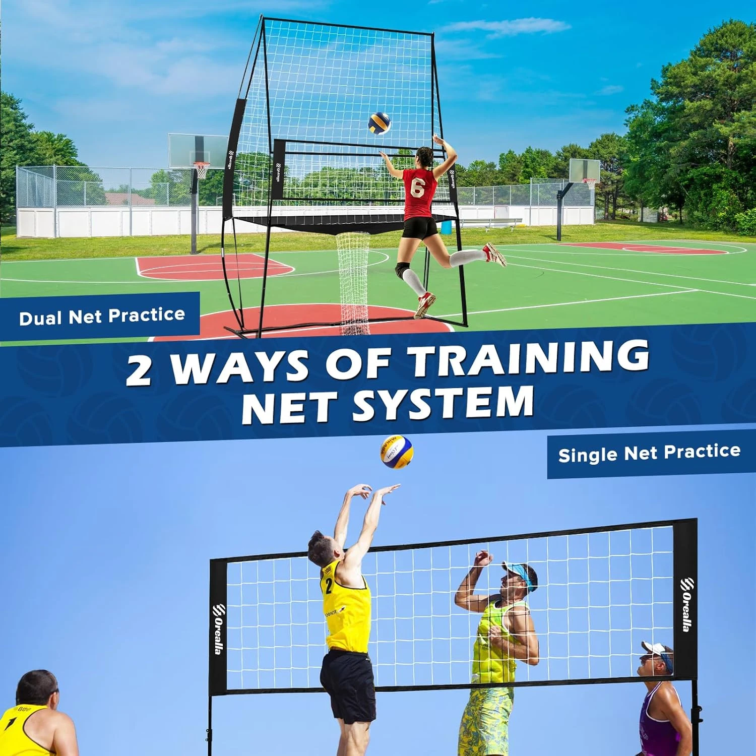Orealla Volleyball Training Equipment Adjustable Net for Practice - Image 2