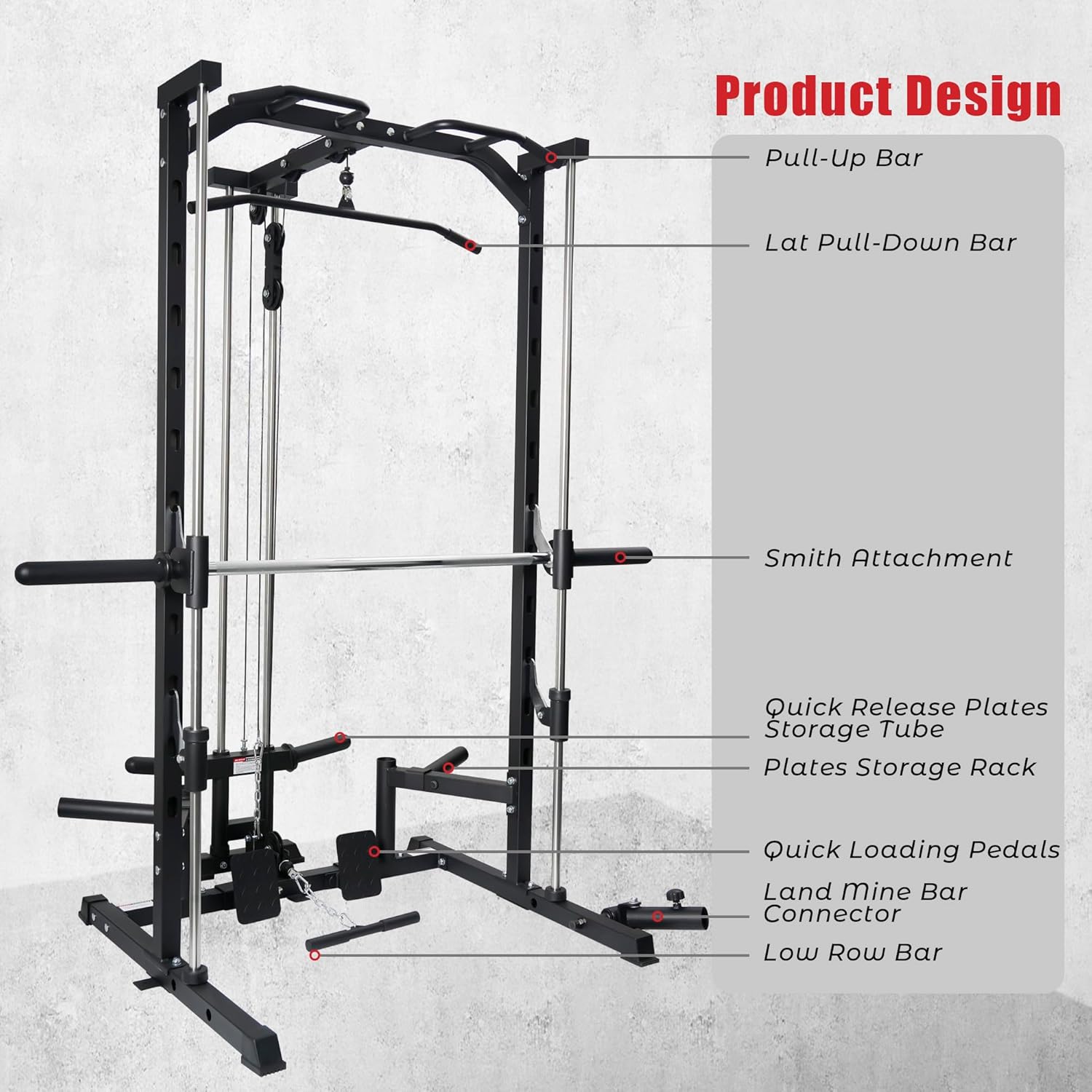 RitFit Smith Machine Power Rack with LAT-Pull Down All Sports Outlet - Image 4