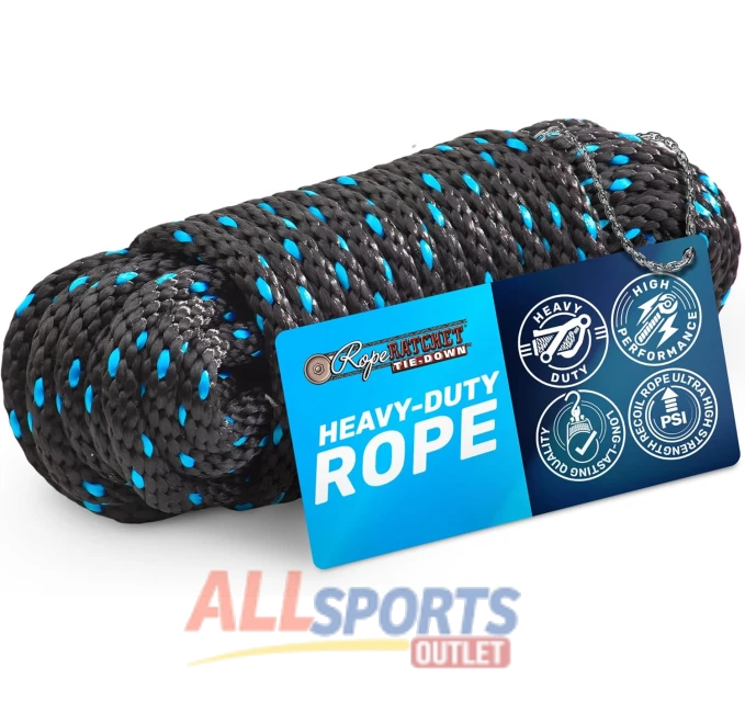 Rope Ratchet 3/8" 50 ft Heavy Duty Polypropylene Rope All Sports Outlet