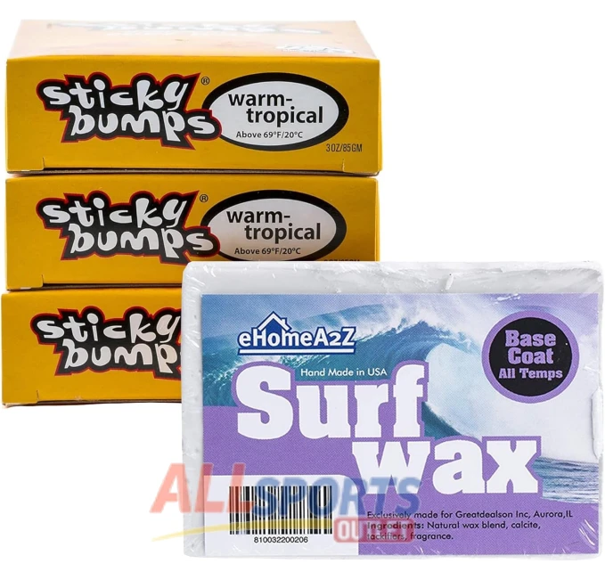 EHOMEA2Z Surfboard Wax Basecoat Bundle with Sticky Bumps All Sports Outlet