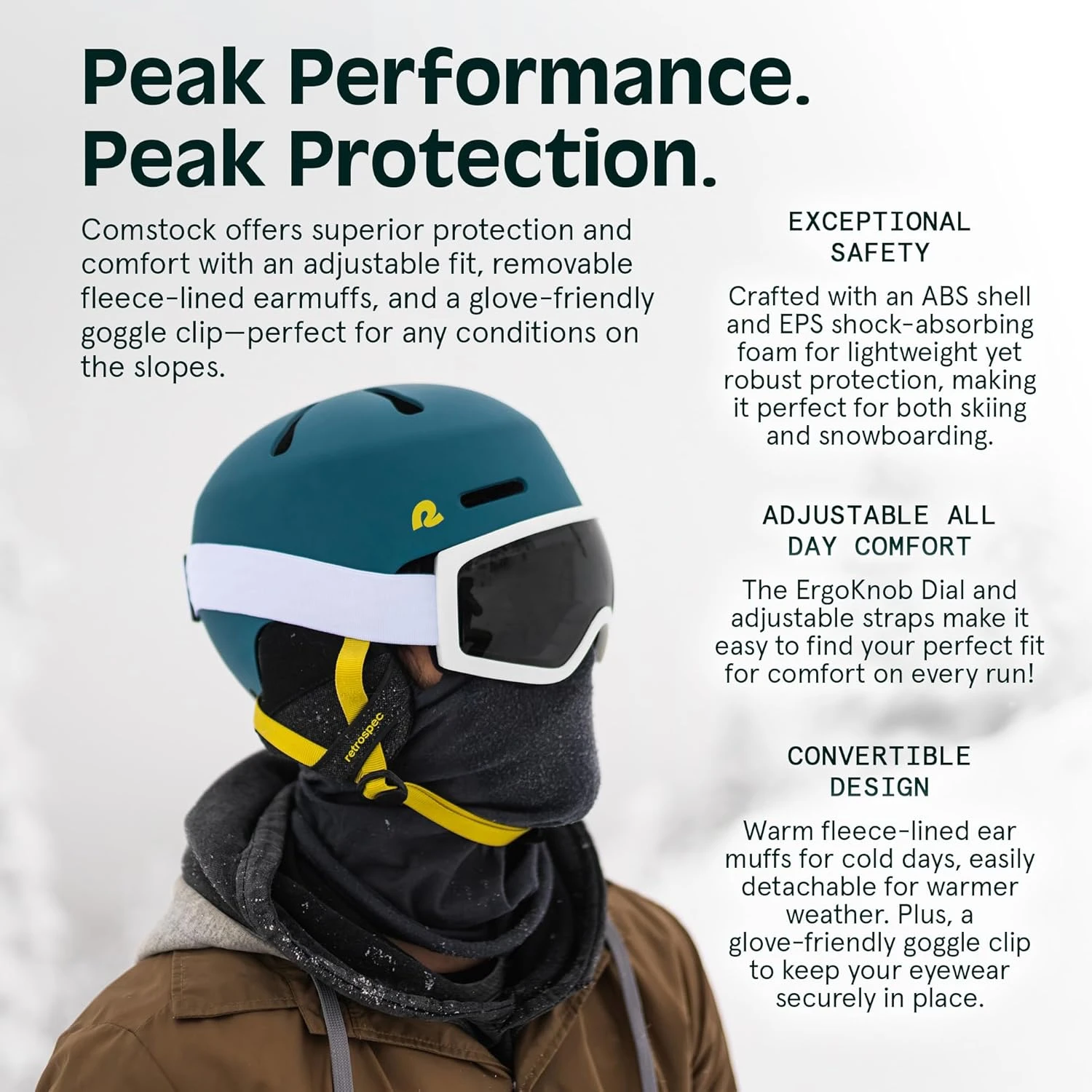 Retrospec Comstock Ski Helmet Adjustable Fit for Snowboarding All Sports Outlet - Image 3