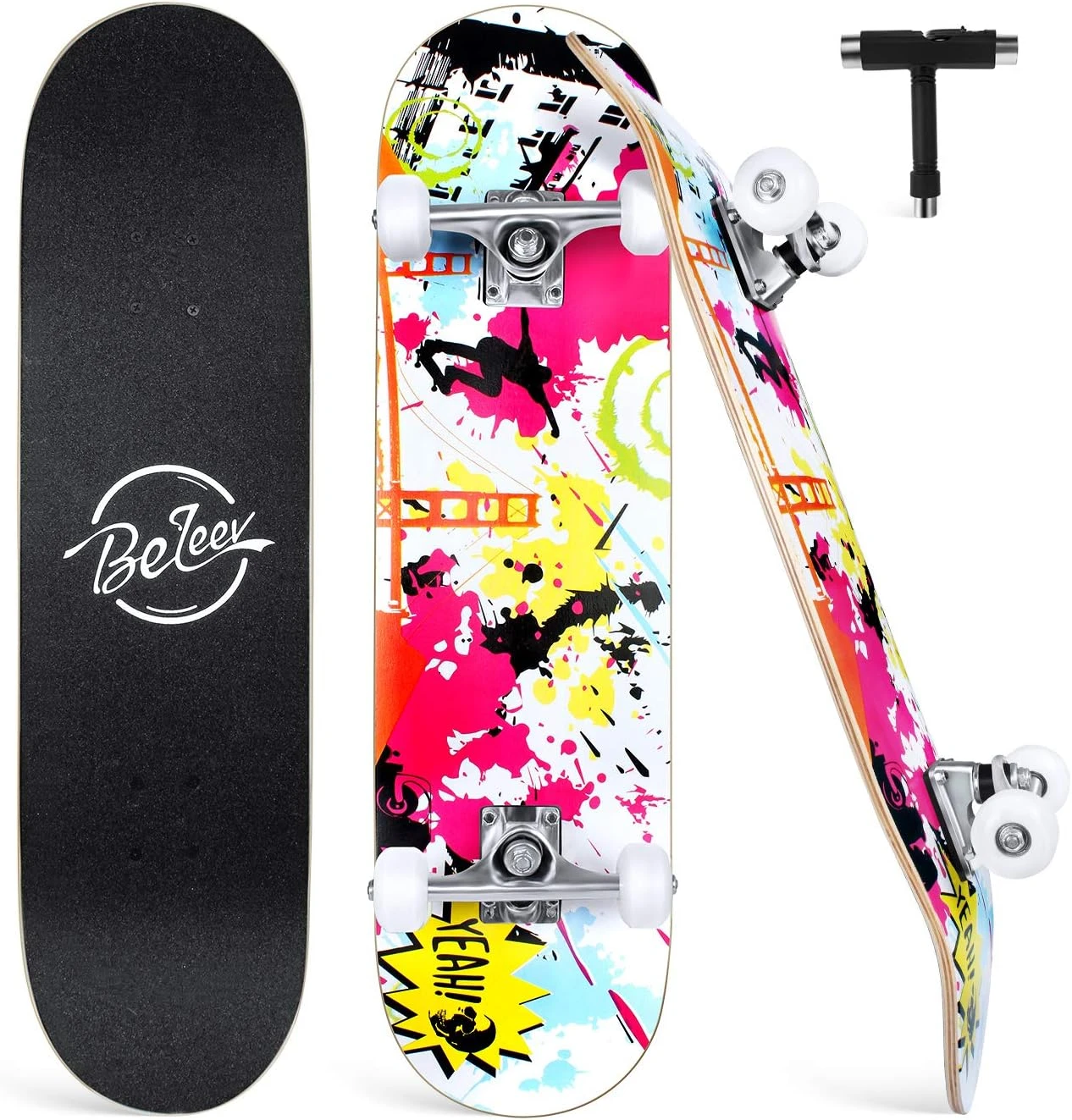 BELEEV 31 Inch Complete Skateboard All Sports Outlet for Kids