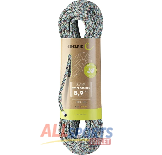 EDELRID Swift 8.9mm Eco Dry Dynamic Climbing Rope All Sports Outlet