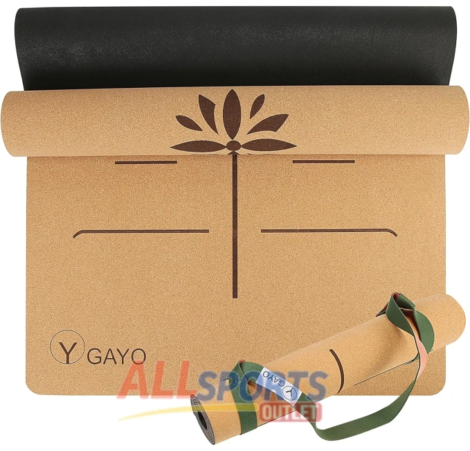Premium Yoga Cork Mat with Alignment Lines All Sports Outlet