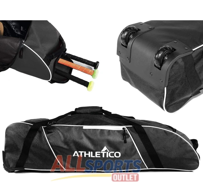 Athletico Rolling Baseball TBall Softball Equipment Bag All Sports Outlet