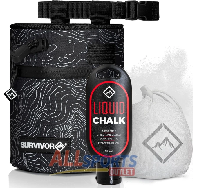 Survivor Chalk Bag with Chalk Ball and Liquid Chalk All Sports Outlet