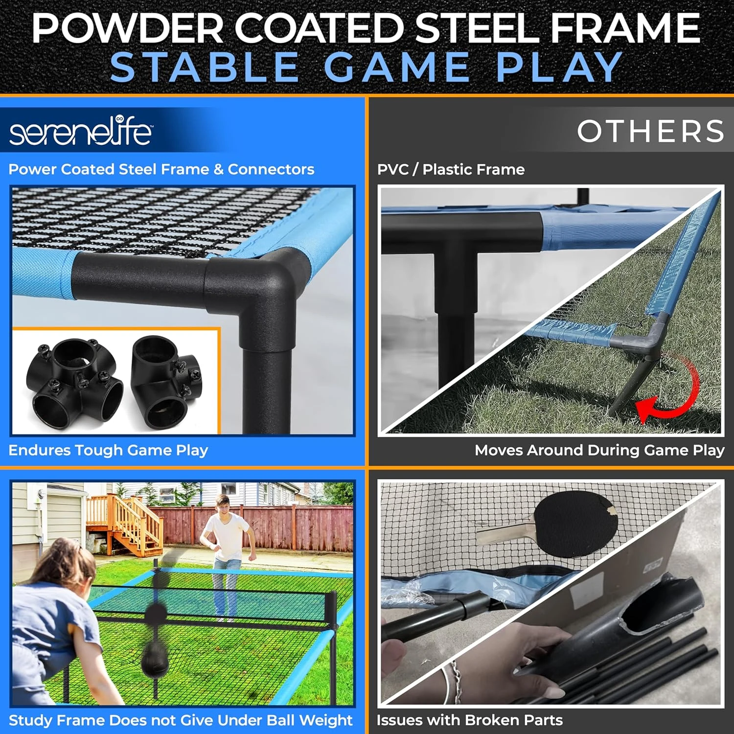 SereneLife Trampoline Ping Pong Table All Sports Outlet Heavy Duty Frame - Image 2