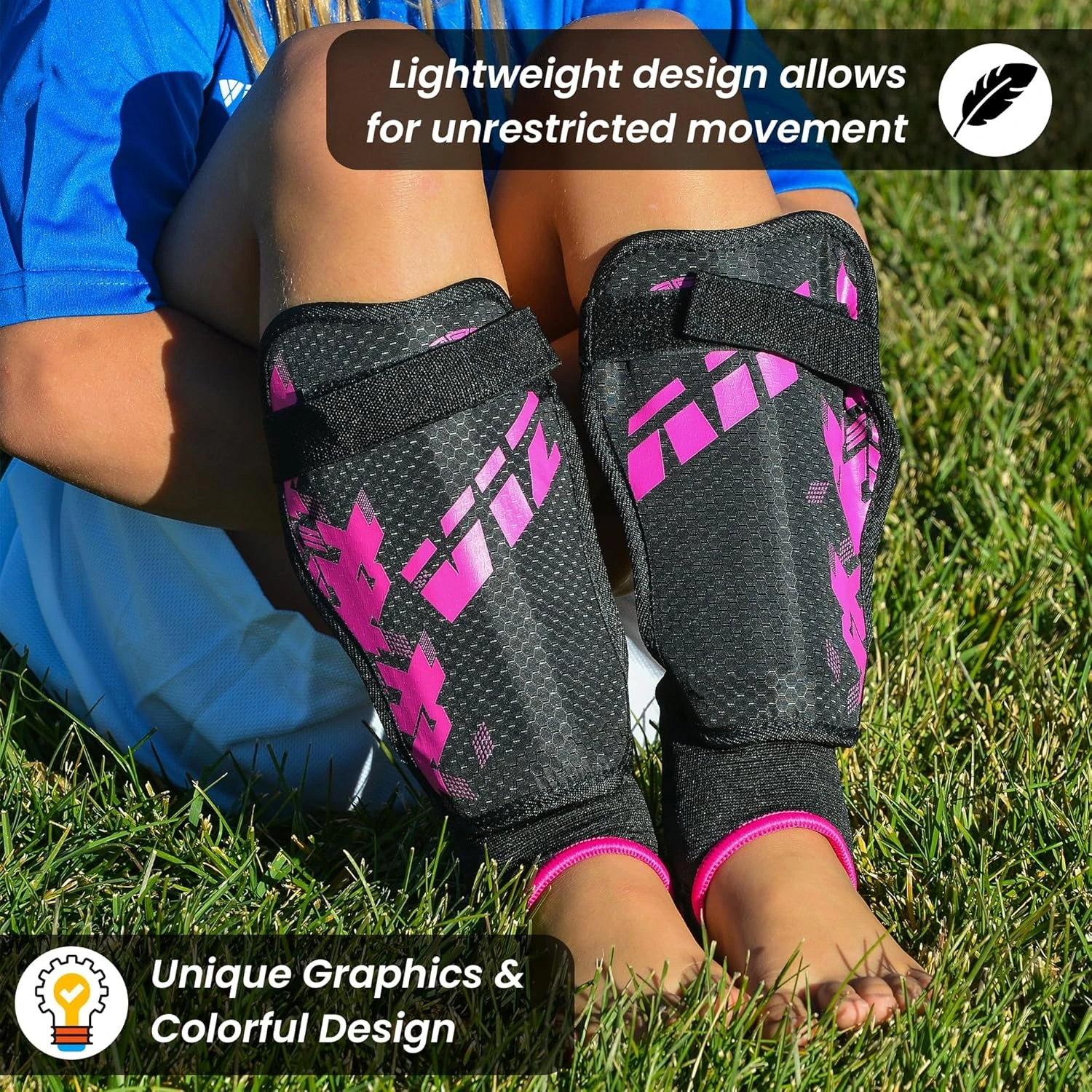 Vizari Napoli Youth Soccer Shin Guards Pink Silver Medium All Sports Outlet - Image 5