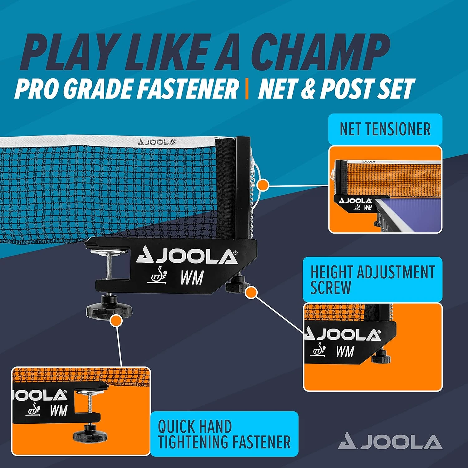 JOOLA WM Professional Table Tennis Net Set 72in All Sports Outlet - Image 2