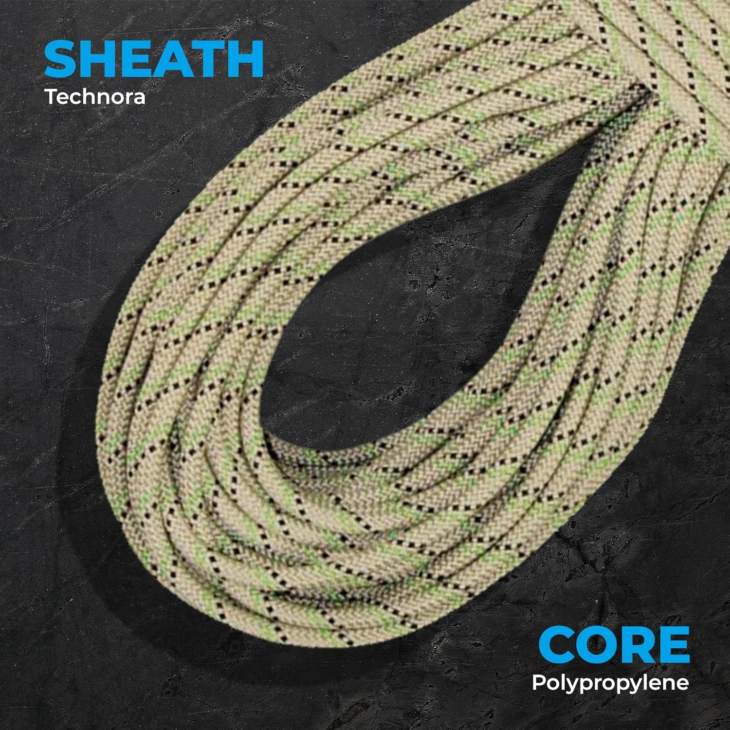 Rock-N-Rescue Sterling C-IV 9mm Rope 50 Feet Neon Green All Sports Outlet Made in USA - Image 3