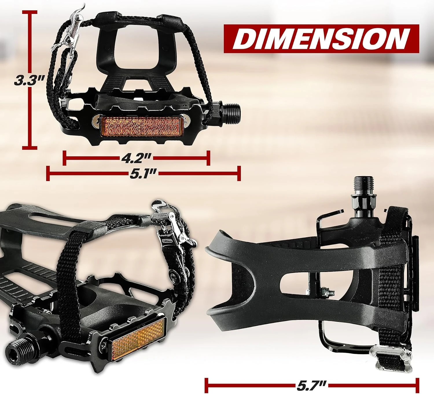 BV Bike Pedal with Toe Clip Cage 9/16 Universal Fit All Sports Outlet Non-Slip Durable - Image 4