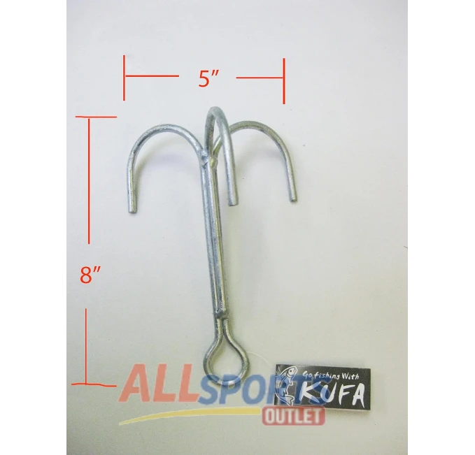 KUFA Grapple Hooks 8" x 5" for Outdoors Gear at All Sports Outlet