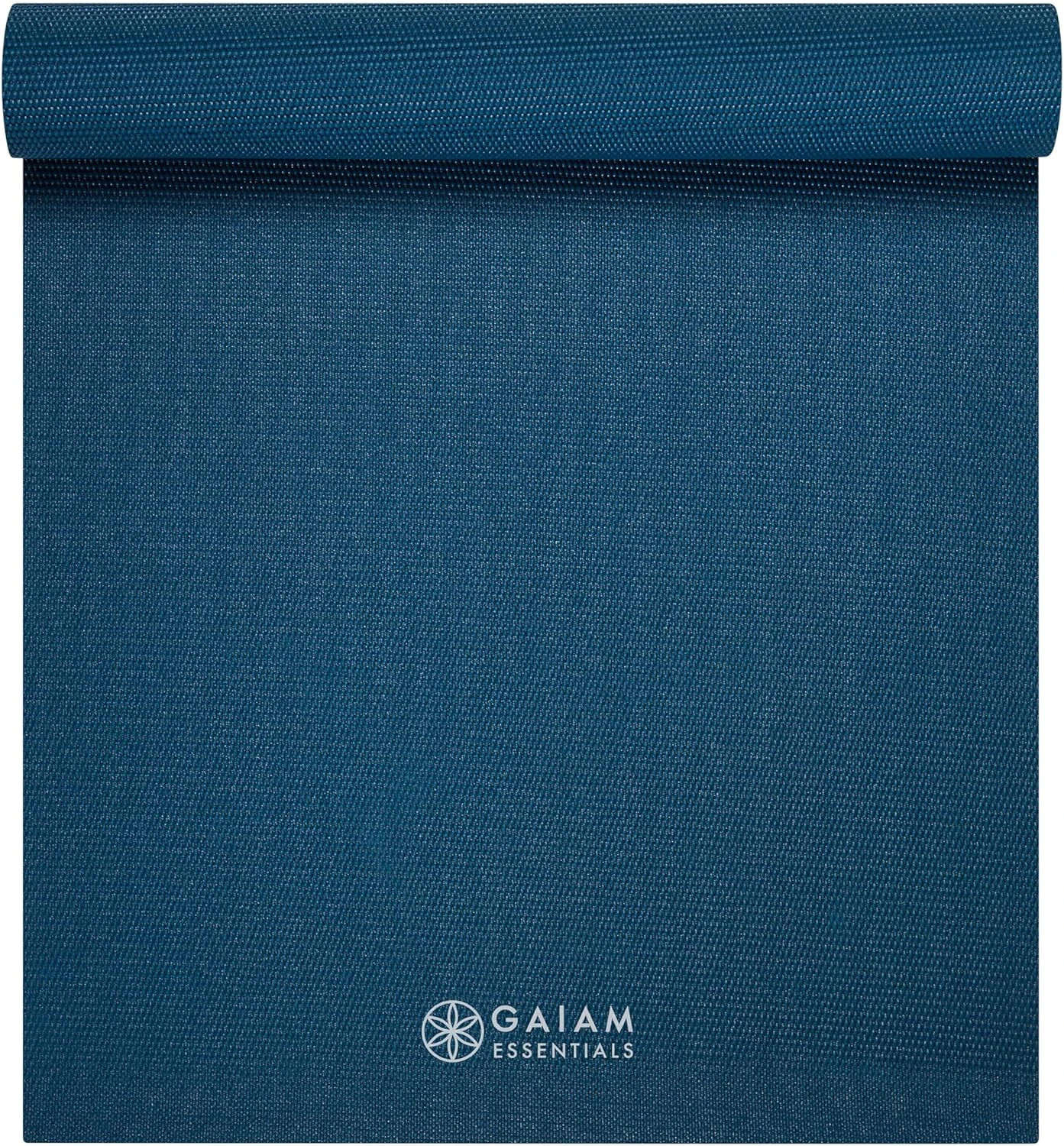 Gaiam Essentials Premium Yoga Mat 72L x 24W Navy All Sports Outlet